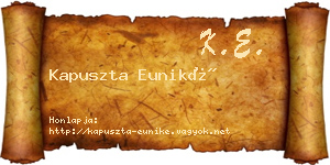 Kapuszta Euniké névjegykártya